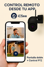 Cámara IP WiFi HD 5K 9 MP Exterior – Zoom 8X, Triple Lente, Seguimiento Automático