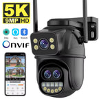 Cámara IP WiFi HD 5K 9 MP Exterior – Zoom 8X, Triple Lente, Seguimiento Automático