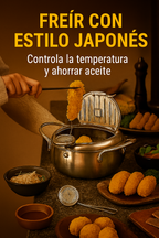 Freidora tempura de estilo japonés, freidora pequeña para el hogar, olla ahorradora de aceite, mini olla pequeña especial de aceite para freír con control de temperatura