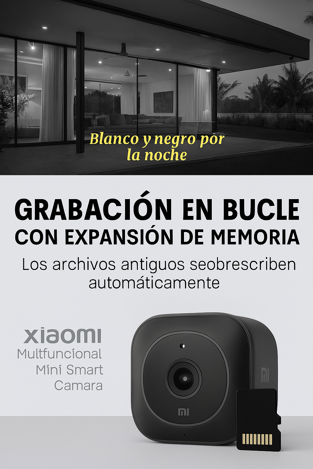 Xiaomi MIJIA 4K Mini cámara de seguridad a todo Color visión nocturna Monitor WiFi de alta definición impermeable detección de movimiento vigilancia