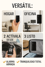 Alarma de Puerta/Ventana Inalámbrica 110 dB con Control Remoto  Antirrobo Fácil de Instalar