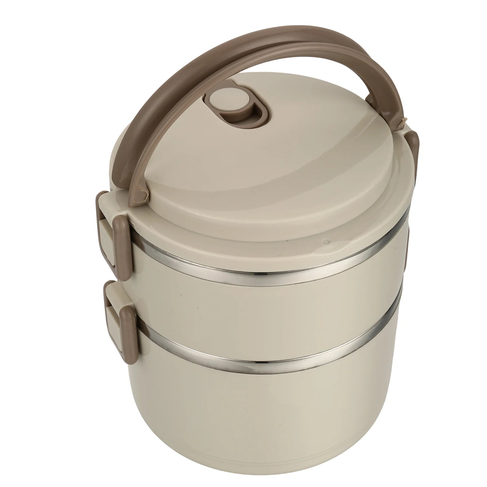 Fiambrera portátil de acero inoxidable con tapa, fiambrera Circular de gran capacidad para acampar al aire libre, 2/3/4 capas