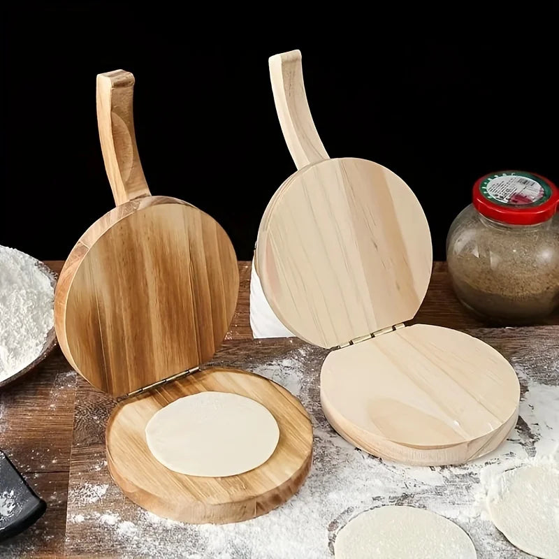 Aplastadora de Tortillas-Arepas-Pizzas Artesanal – Madera Natural Hecha a Mano