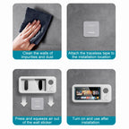 Soporte para teléfono de ducha con Altavoz Bluetooth IPX4, resistente al agua, antiniebla, pantalla táctil, soporte para teléfono de montaje en pared para ducha y baño 
 ﻿