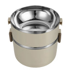 Fiambrera portátil de acero inoxidable con tapa, fiambrera Circular de gran capacidad para acampar al aire libre, 2/3/4 capas