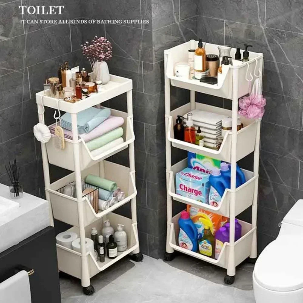 Estantería vertical con ruedas – Organizador multiusos para cocina, baño o salón