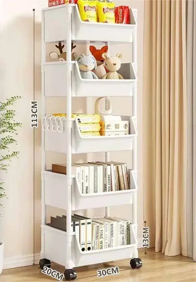 Estantería vertical con ruedas – Organizador multiusos para cocina, baño o salón