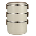 Fiambrera portátil de acero inoxidable con tapa, fiambrera Circular de gran capacidad para acampar al aire libre, 2/3/4 capas