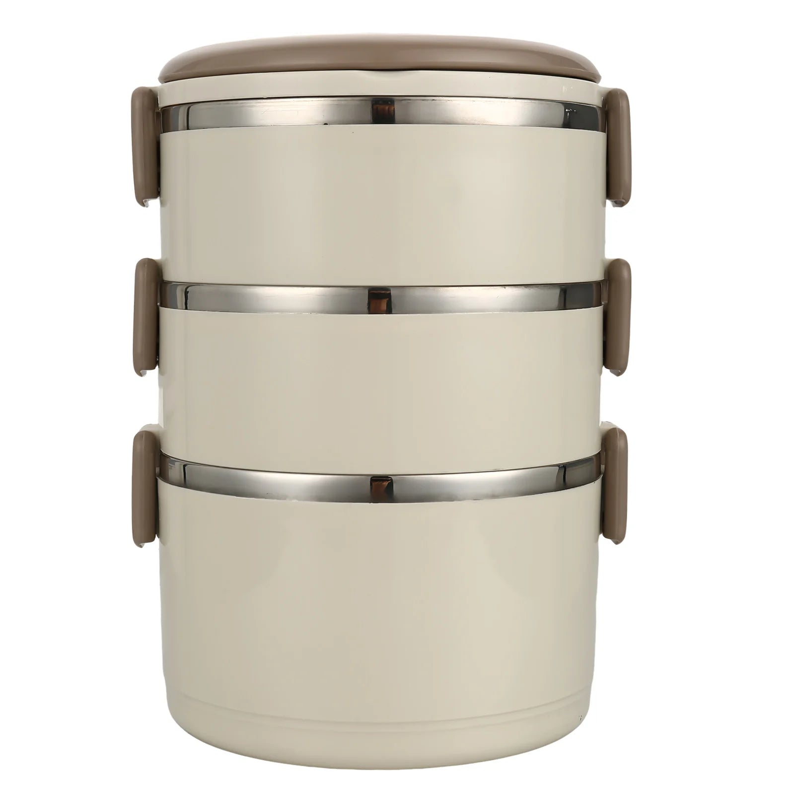 Fiambrera portátil de acero inoxidable con tapa, fiambrera Circular de gran capacidad para acampar al aire libre, 2/3/4 capas
