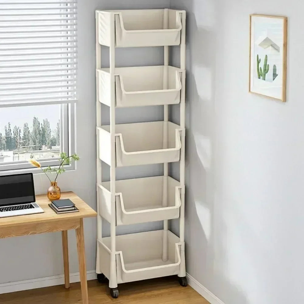 Estantería vertical con ruedas – Organizador multiusos para cocina, baño o salón