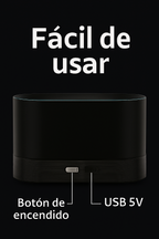 Difusor de aroma LED con efecto llama – humidificador decorativo USB para dormitorio y oficina