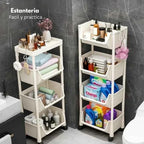 Estantería vertical con ruedas – Organizador multiusos para cocina, baño o salón
