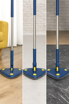 Fregona triangular telescópica, accesorio giratorio de 360 °, uso en seco y húmedo, absorción de agua, herramientas para el suelo del hogar