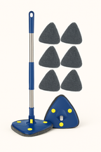 Fregona triangular telescópica, accesorio giratorio de 360 °, uso en seco y húmedo, absorción de agua, herramientas para el suelo del hogar