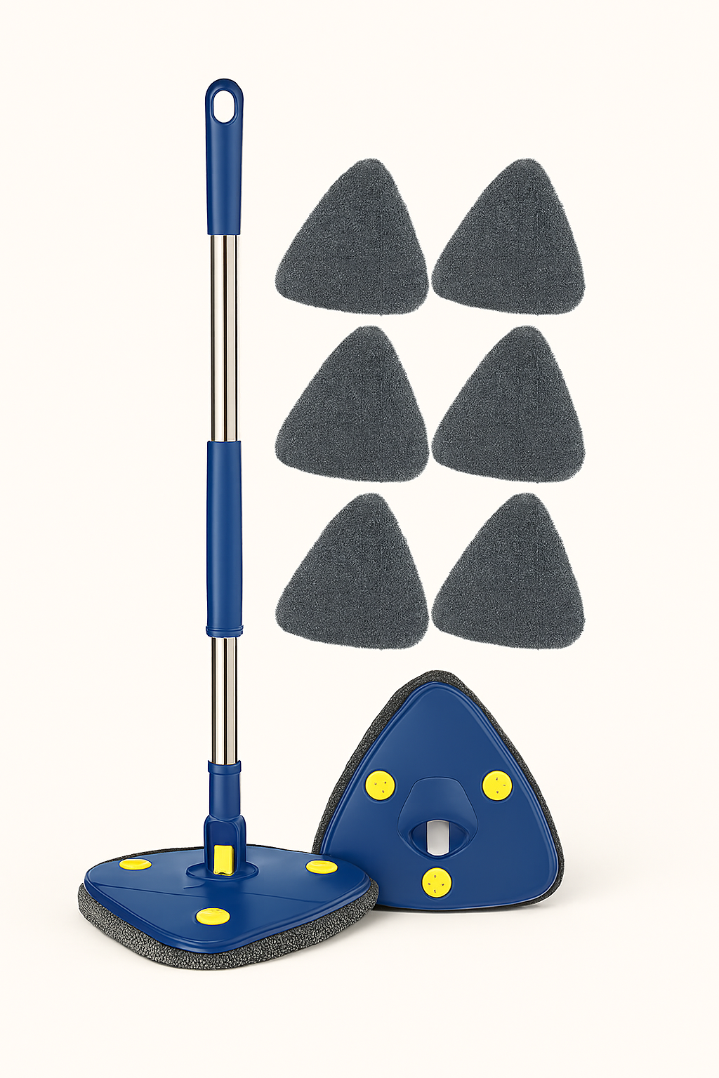 Fregona triangular telescópica, accesorio giratorio de 360 °, uso en seco y húmedo, absorción de agua, herramientas para el suelo del hogar